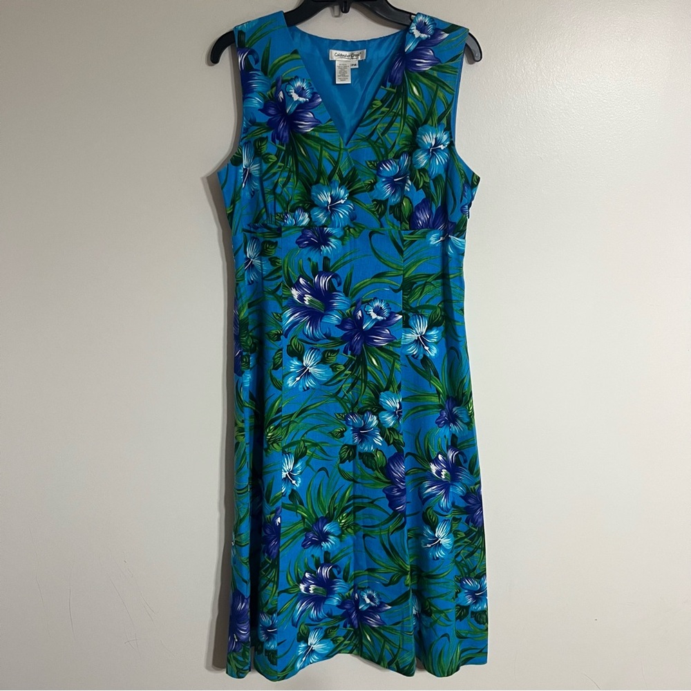 Coldwater Creek Blue Floral Dress